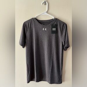 Under Armour Kids Charcoal Heather Short Sleeve Locker Tee, Size YXL, NWT